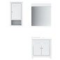 Set Mobili da Bagno 3 pz BERG Bianco in Legno Massello di Pino Set Mobili da Bagno 3 pz BERG Bianco in Legno Massello di Pino