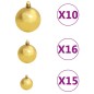 Albero Natale Incernierato con 300 LED e Palline 240 cm Albero Natale Incernierato con 300 LED e Palline 240 cm