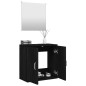 Set Mobili da Bagno 2 pz Nero in Legno Multistrato Set Mobili da Bagno 2 pz Nero in Legno Multistrato
