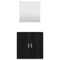 Set Mobili da Bagno 2 pz Nero in Legno Multistrato Set Mobili da Bagno 2 pz Nero in Legno Multistrato