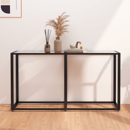 vidaXL Tavolo Consolle Trasparente 140x35x75,5 cm in Vetro Temperato