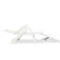 vidaXL Lettino Prendisole con Poggiapiedi in Plastica Bianco