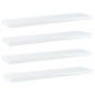 vidaXL Ripiani per Libreria 4 pz Bianco Lucido 40x10x1,5cm Multistrato
