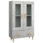 Credenza Grigio Cemento 70x31x115 cm in Legno Multistrato Credenza Grigio Cemento 70x31x115 cm in Legno Multistrato