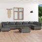 vidaXL Set Divani da Giardino 8 pz con Cuscini in Polyrattan Grigio vidaXL Set Divani da Giardino 8 pz con Cuscini in Polyrattan Grigio