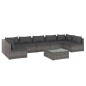vidaXL Set Divani da Giardino 8 pz con Cuscini in Polyrattan Grigio vidaXL Set Divani da Giardino 8 pz con Cuscini in Polyrattan Grigio