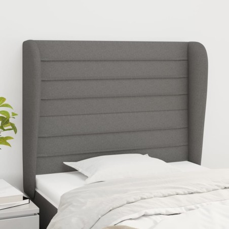 vidaXL Testiera ad Orecchio Grigio Scuro 93x23x118/128 cm in Tessuto