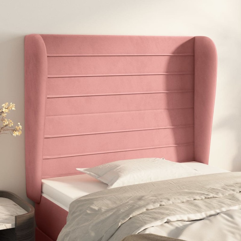vidaXL Testiera ad Orecchio Rosa 93x23x118/128 cm in Velluto vidaXL Testiera ad Orecchio Rosa 93x23x118/128 cm in Velluto