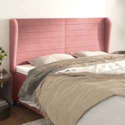 vidaXL Testiera ad Orecchio Rosa 183x23x118/128 cm in Velluto