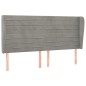 vidaXL Testiera ad Orecchio Grigio Chiaro 183x23x118/128 cm in Velluto