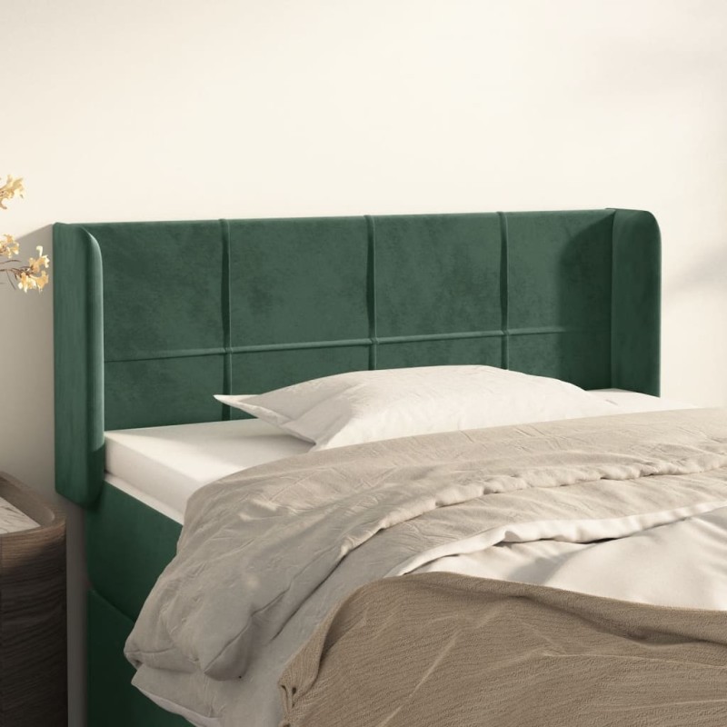vidaXL Testiera ad Orecchio Verde Scuro 93x16x78/88 cm in Velluto vidaXL Testiera ad Orecchio Verde Scuro 93x16x78/88 cm in Velluto