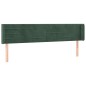 vidaXL Testiera ad Orecchio Verde Scuro 203x16x78/88 cm in Velluto