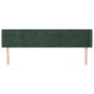 vidaXL Testiera ad Orecchio Verde Scuro 203x16x78/88 cm in Velluto