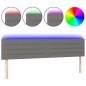 vidaXL Testiera a LED Grigio Scuro 200x5x78/88 cm in Tessuto