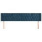 Testiera ad Orecchio Blu Scuro 183x16x78/88 cm in Velluto Testiera ad Orecchio Blu Scuro 183x16x78/88 cm in Velluto