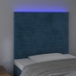 vidaXL Testiera a LED Blu Scuro 100x5x118/128 cm in Velluto vidaXL Testiera a LED Blu Scuro 100x5x118/128 cm in Velluto