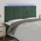 vidaXL Testiera a LED Verde Scuro 200x5x118/128 cm in Velluto vidaXL Testiera a LED Verde Scuro 200x5x118/128 cm in Velluto