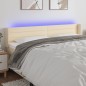 Testiera a LED Crema 203x16x78/88 cm in Tessuto Testiera a LED Crema 203x16x78/88 cm in Tessuto