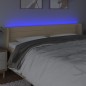 Testiera a LED Crema 203x16x78/88 cm in Tessuto Testiera a LED Crema 203x16x78/88 cm in Tessuto