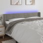Testiera a LED Grigio Chiaro 183x16x78/88 cm in Velluto Testiera a LED Grigio Chiaro 183x16x78/88 cm in Velluto