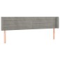 Testiera a LED Grigio Chiaro 183x16x78/88 cm in Velluto Testiera a LED Grigio Chiaro 183x16x78/88 cm in Velluto