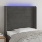 vidaXL Testiera a LED Grigio Scuro 93x16x118/128 cm in Velluto vidaXL Testiera a LED Grigio Scuro 93x16x118/128 cm in Velluto
