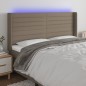 vidaXL Testiera a LED Tortora 183x16x118/128 cm in Tessuto vidaXL Testiera a LED Tortora 183x16x118/128 cm in Tessuto