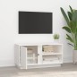 Mobile Porta TV Bianco 80x35x40,5 cm in Legno Massello di Pino Mobile Porta TV Bianco 80x35x40,5 cm in Legno Massello di Pino