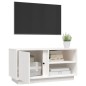 Mobile Porta TV Bianco 80x35x40,5 cm in Legno Massello di Pino Mobile Porta TV Bianco 80x35x40,5 cm in Legno Massello di Pino