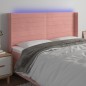 vidaXL Testiera a LED rosa 203x16x118/128 cm in Velluto