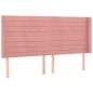 vidaXL Testiera a LED rosa 203x16x118/128 cm in Velluto