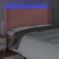 vidaXL Testiera a LED rosa 203x16x118/128 cm in Velluto
