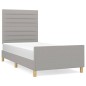 vidaXL Giroletto senza Materasso Grigio Chiaro 90x200 cm Tessuto vidaXL Giroletto senza Materasso Grigio Chiaro 90x200 cm Tessuto