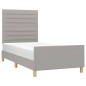 vidaXL Giroletto senza Materasso Grigio Chiaro 90x200 cm Tessuto vidaXL Giroletto senza Materasso Grigio Chiaro 90x200 cm Tessuto