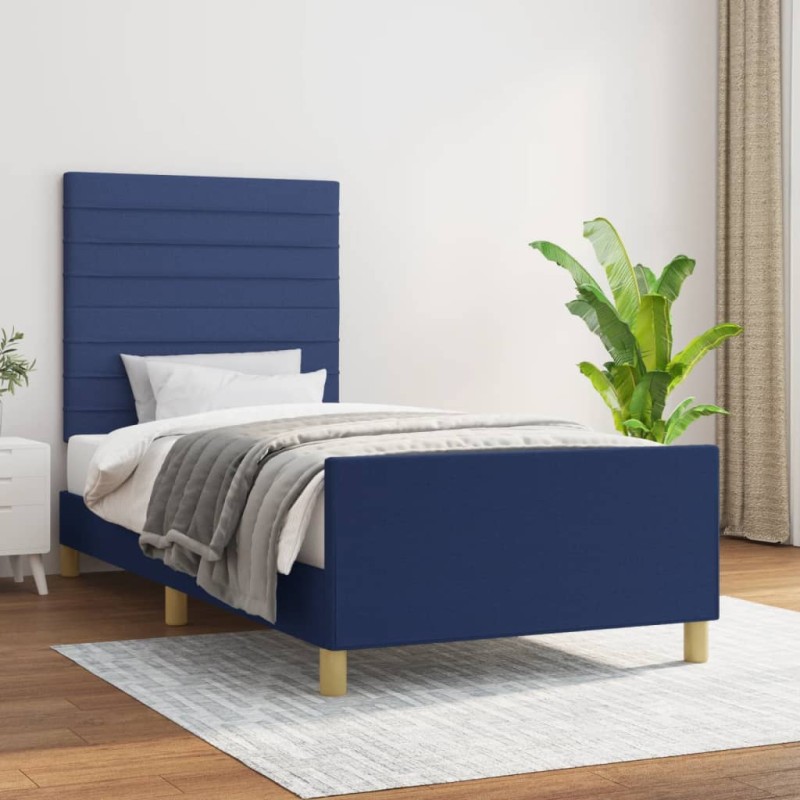 vidaXL Giroletto senza Materasso Blu 90x190 cm in Tessuto vidaXL Giroletto senza Materasso Blu 90x190 cm in Tessuto