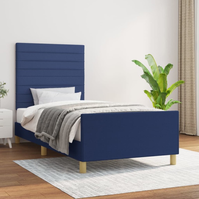 vidaXL Giroletto senza Materasso Blu 90x200 cm in Tessuto vidaXL Giroletto senza Materasso Blu 90x200 cm in Tessuto
