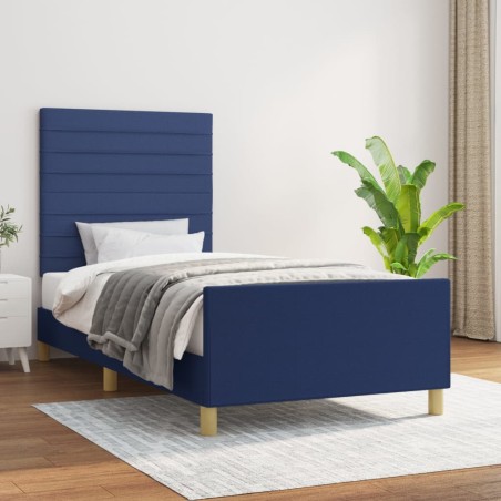 vidaXL Giroletto senza Materasso Blu 90x200 cm in Tessuto