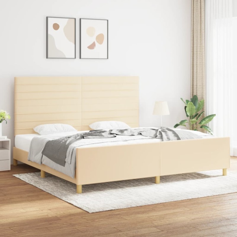 vidaXL Giroletto senza Materasso Crema 200x200 cm in Tessuto vidaXL Giroletto senza Materasso Crema 200x200 cm in Tessuto