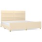 vidaXL Giroletto senza Materasso Crema 200x200 cm in Tessuto vidaXL Giroletto senza Materasso Crema 200x200 cm in Tessuto