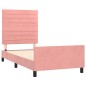 vidaXL Giroletto con Testiera Rosa 90x190 cm in Velluto