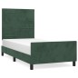 Giroletto con Testiera Verde Scuro 100x200 cm in Velluto Giroletto con Testiera Verde Scuro 100x200 cm in Velluto