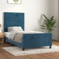 Giroletto con Testiera Blu Scuro 90x200 cm in Velluto Giroletto con Testiera Blu Scuro 90x200 cm in Velluto
