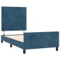 Giroletto con Testiera Blu Scuro 90x200 cm in Velluto Giroletto con Testiera Blu Scuro 90x200 cm in Velluto