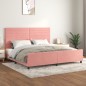 Giroletto con Testiera Rosa 200x200 cm in Velluto Giroletto con Testiera Rosa 200x200 cm in Velluto