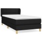 vidaXL Giroletto a Molle con Materasso Nero 90x190 cm in Tessuto