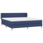 vidaXL Giroletto a Molle con Materasso Blu 180x200 cm in Tessuto