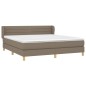 vidaXL Giroletto a Molle con Materasso Tortora 180x200 cm in Tessuto