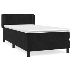 Giroletto a Molle con Materasso Nero 90x190 cm in Velluto