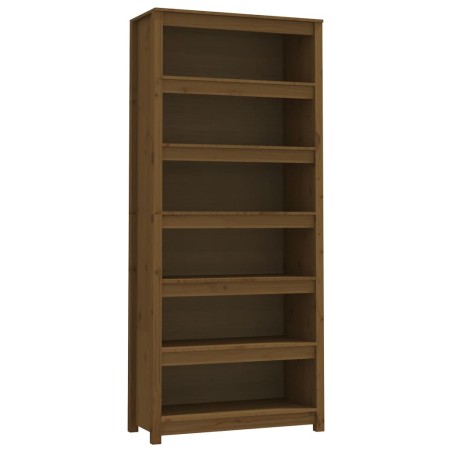 Libreria Marrone Miele 80x35x183 cm in Legno Massello di Pino