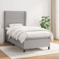 vidaXL Giroletto a Molle con Materasso Grigio Chiaro 90x190 cm Tessuto